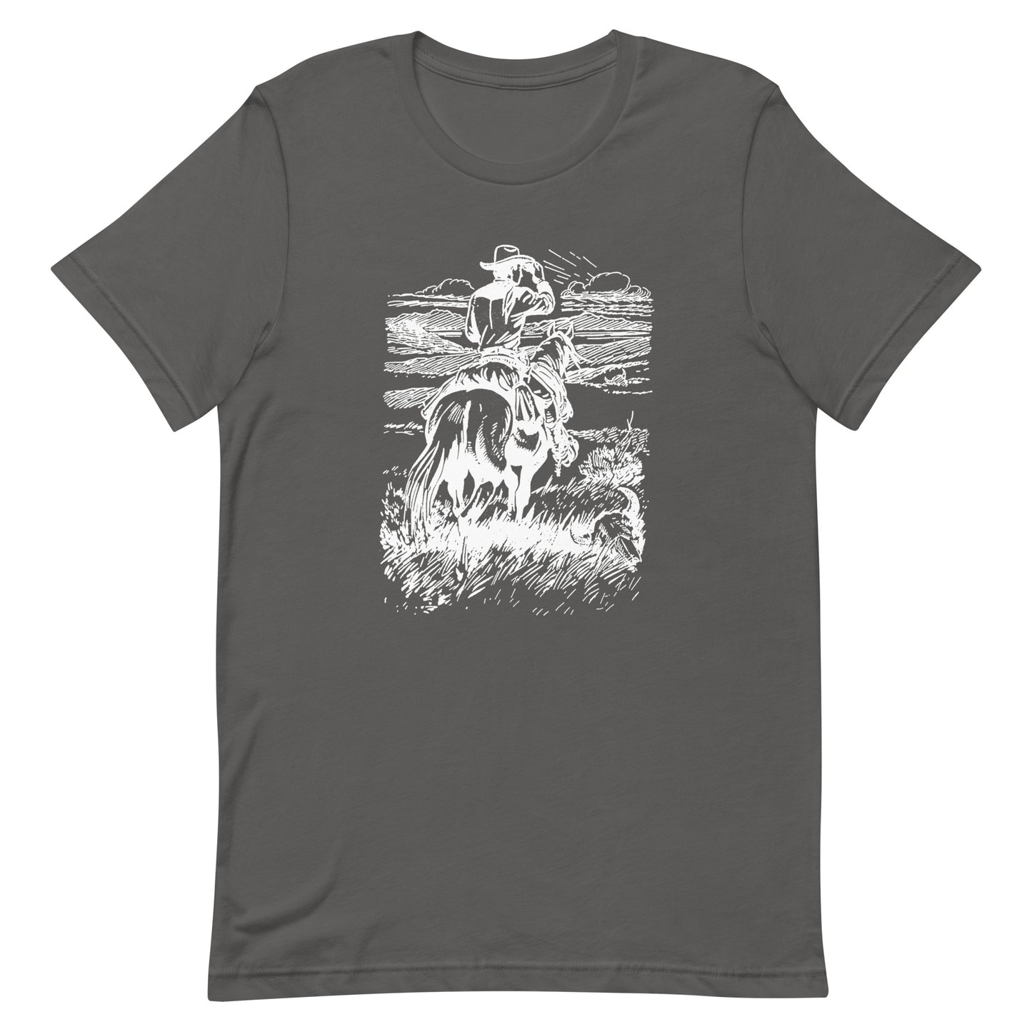 Vintage Cowboy Gazing Into The Vista unisex t-shirt