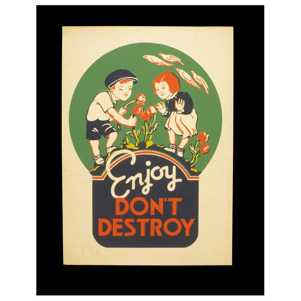 Enjoy Don't Destroy vintage propaganda print