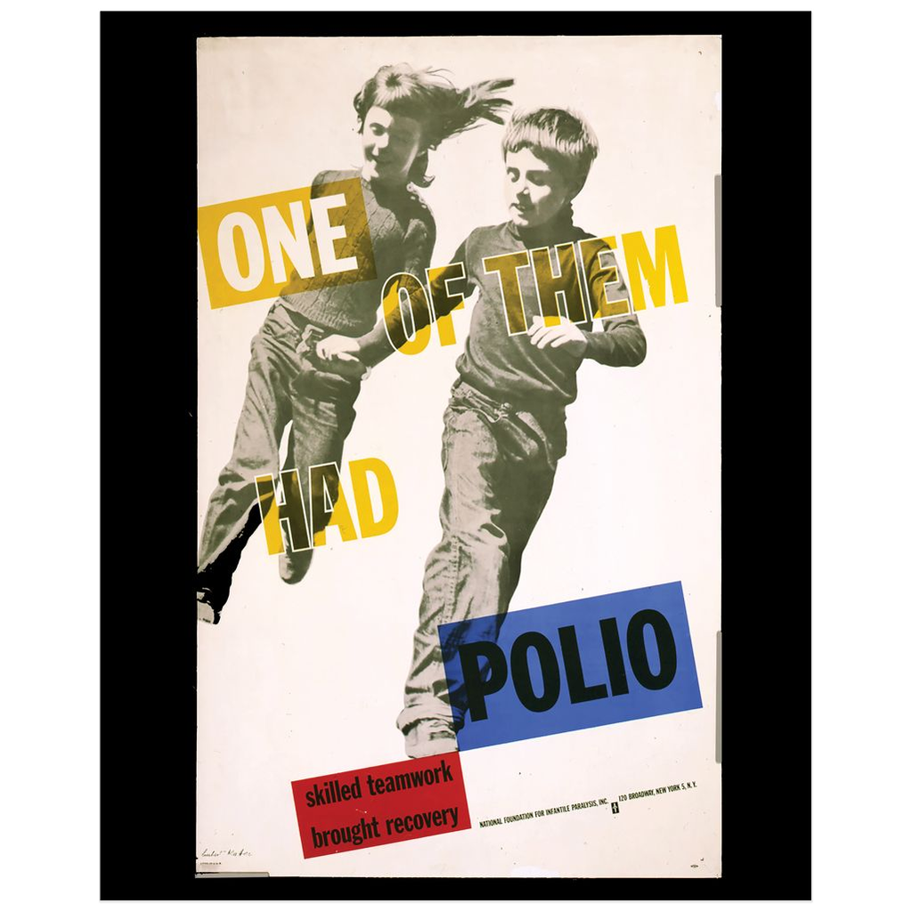 One Of Them Had Polio Vintage Public Health Print