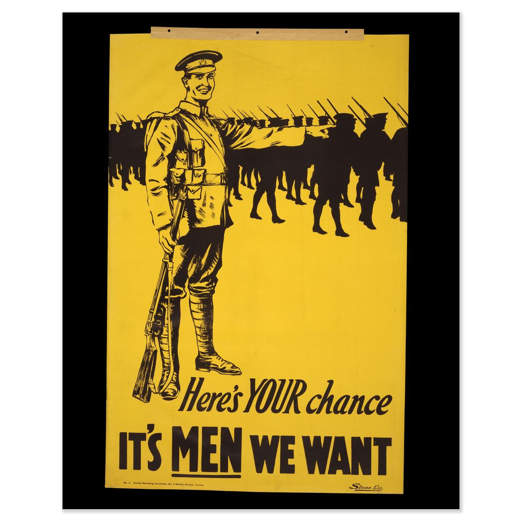 It's Men We Want vintage recruiting print