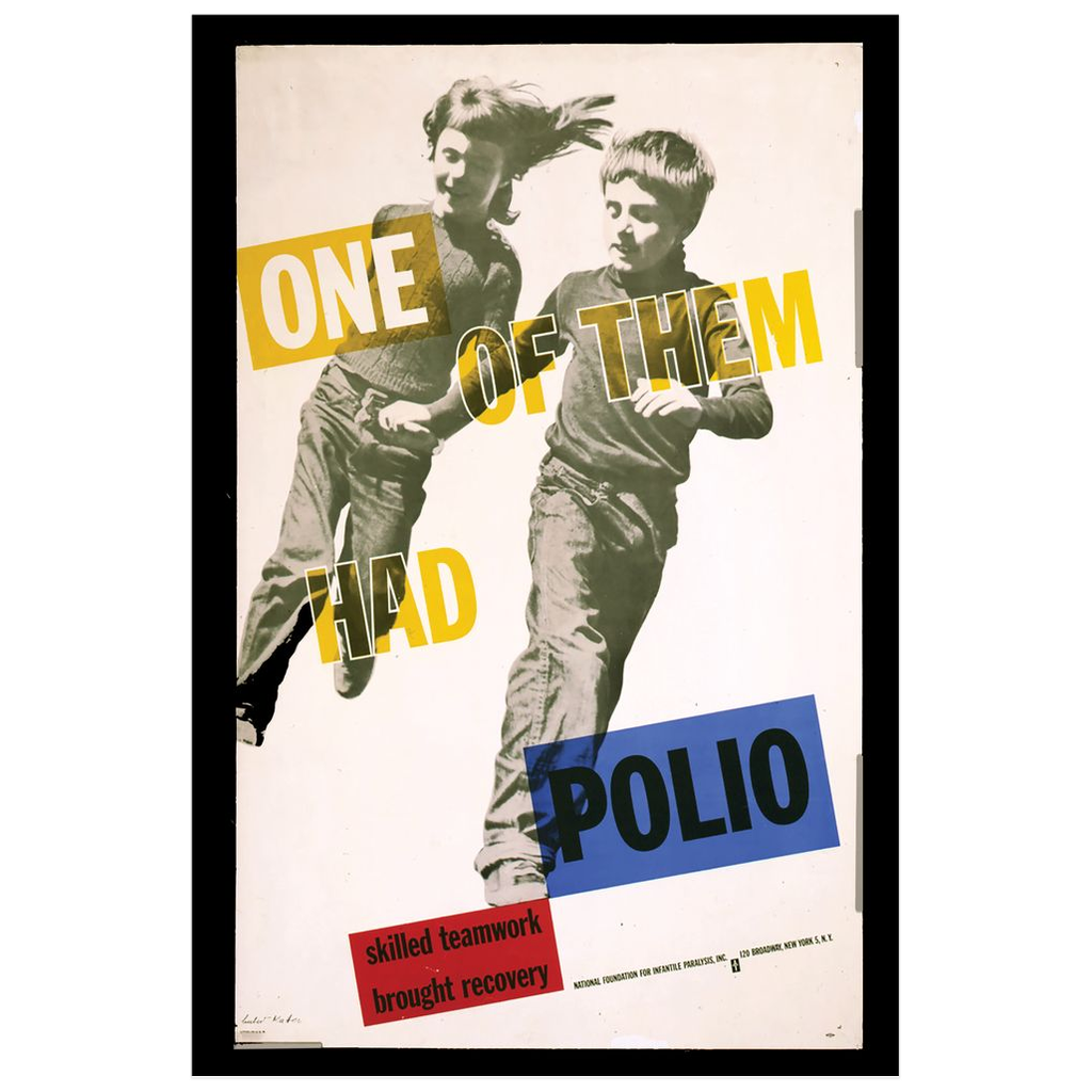 One Of Them Had Polio Vintage Public Health Print