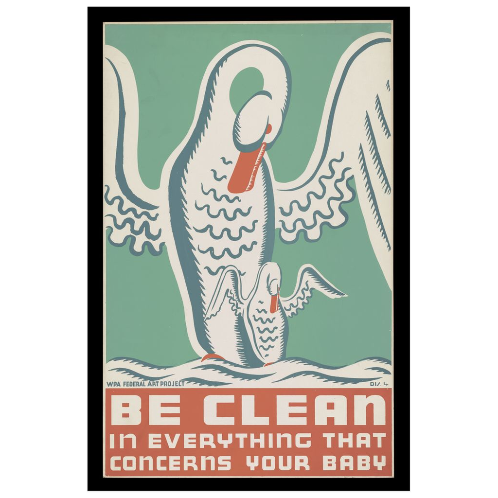 Be Clean Vintage Public Health print