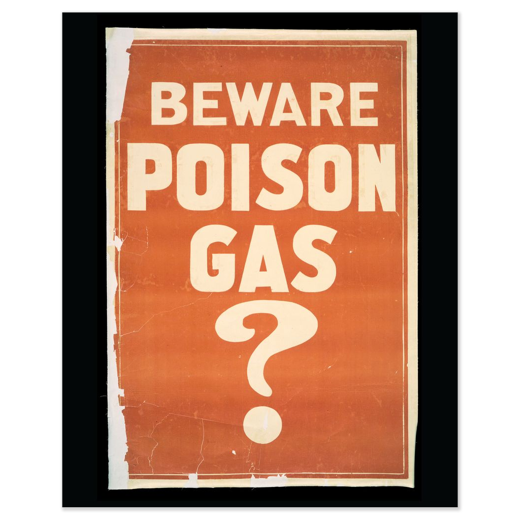 Beware Poison Gas Vintage Public Health print