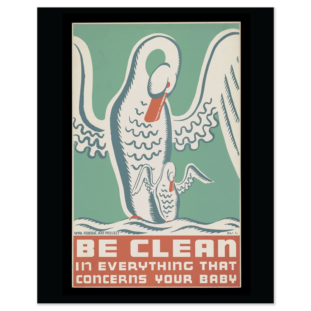 Be Clean Vintage Public Health print