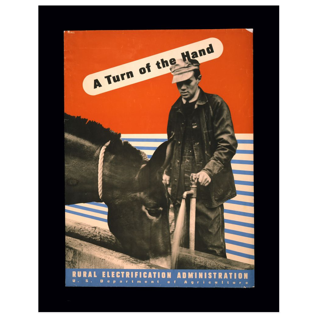 "A Turn Of The Hand" Vintage WPA Rural Electrification print