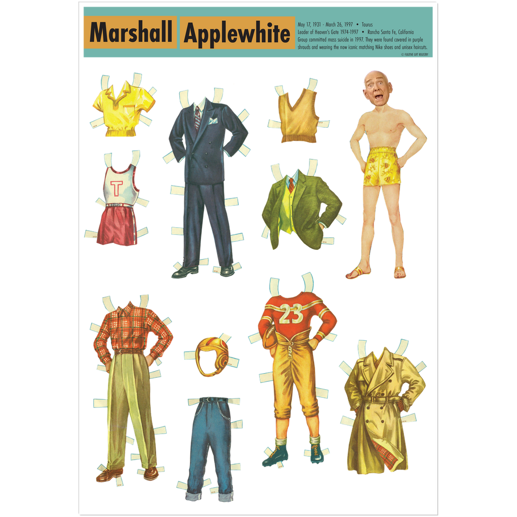 Large Cult Leader Paper Dolls Sticker Sheets - 10 pg variety pack