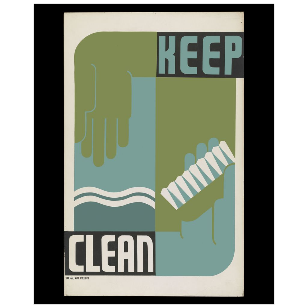 Keep Clean Vintage Public Health print