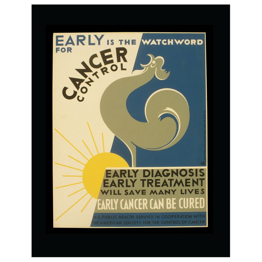 Cancer Control Vintage Public Health print