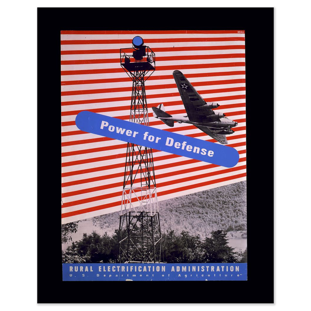 "Power For Defense" Vintage WPA Rural Electrification print