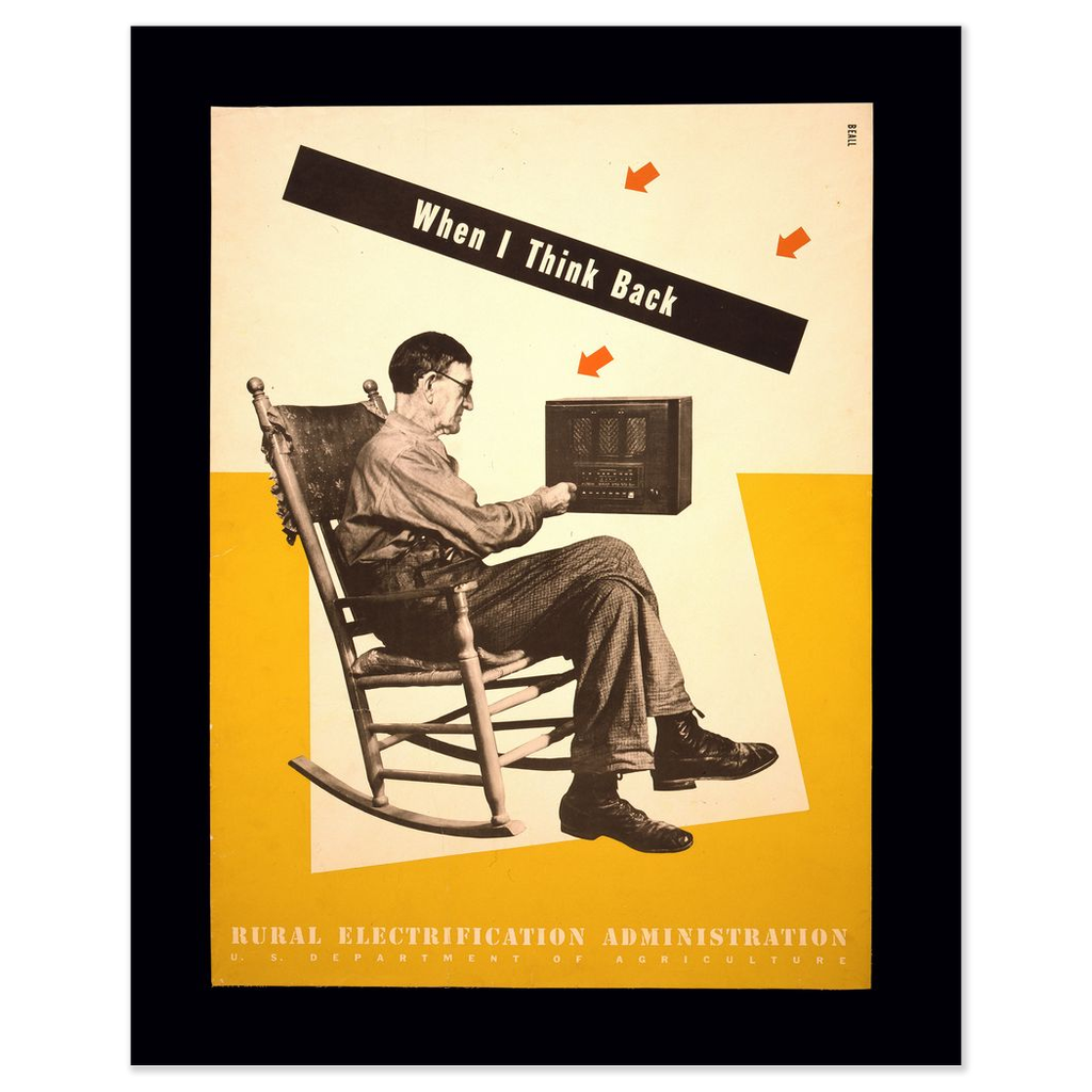 "When I Think Back" Vintage WPA Rural Electrification propaganda print