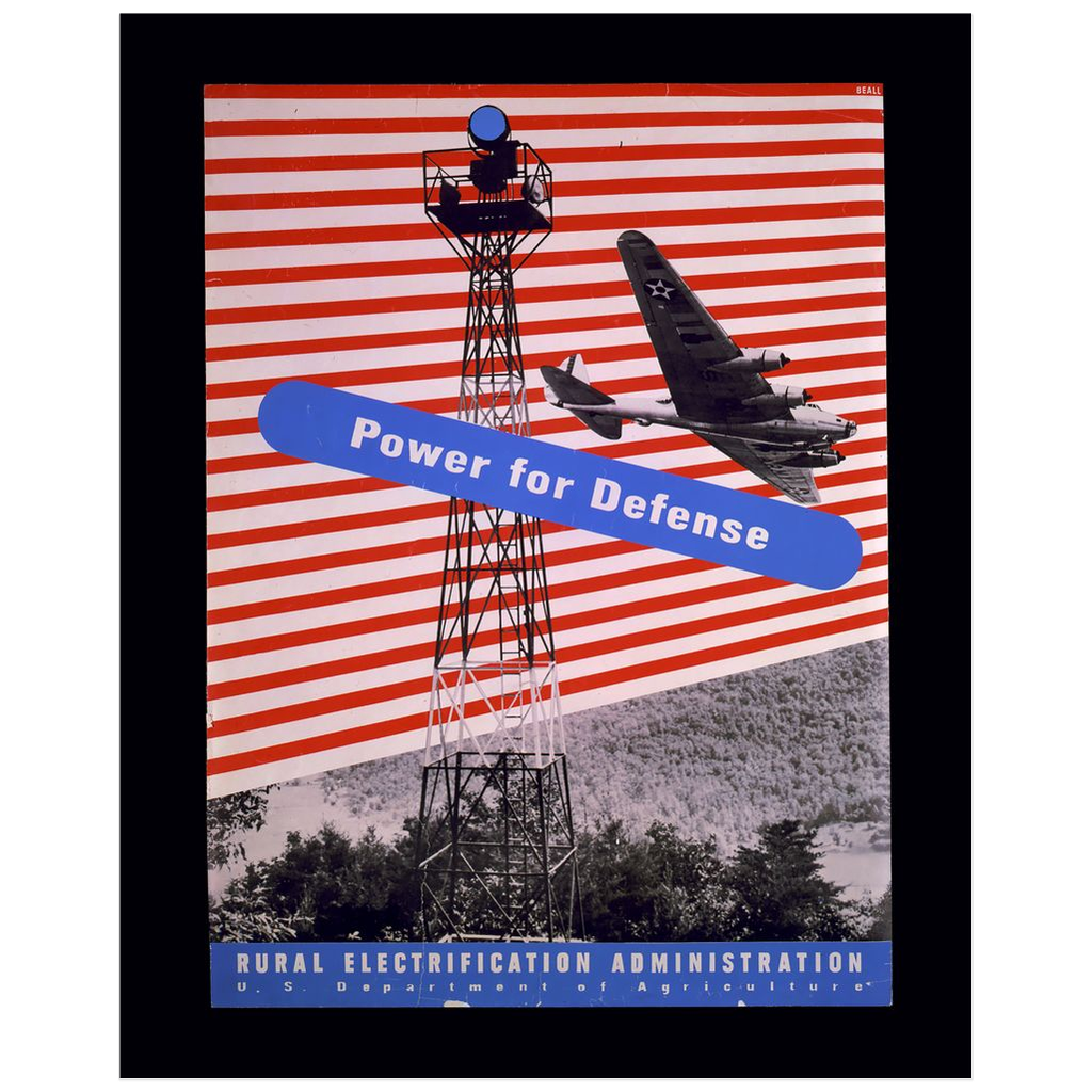 "Power For Defense" Vintage WPA Rural Electrification print