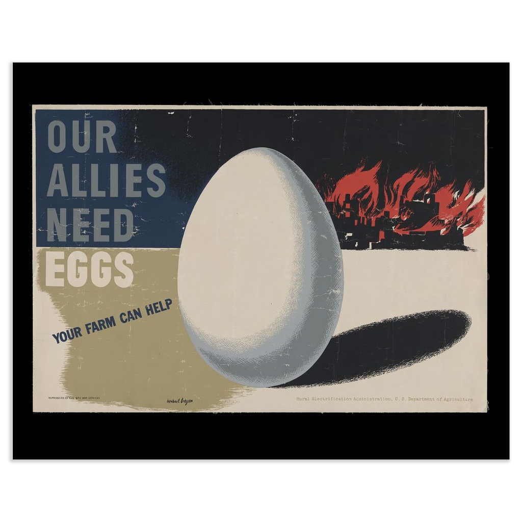 Our Allies Need Eggs vintage propaganda print