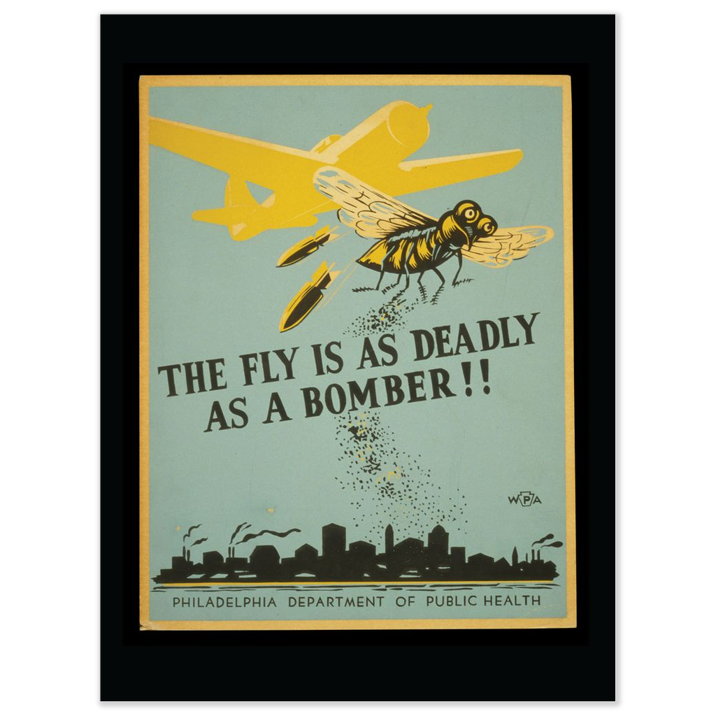 The Fly Is As Deadly As A Bomber Vintage Public Health print