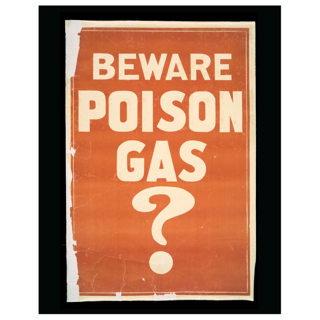 Beware Poison Gas Vintage Public Health print