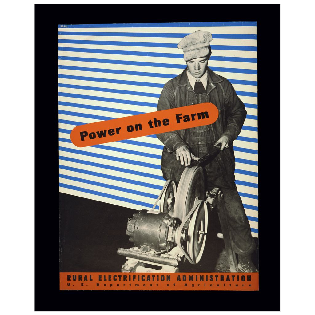 "Power On The Farm" Vintage WPA Rural Electrification print