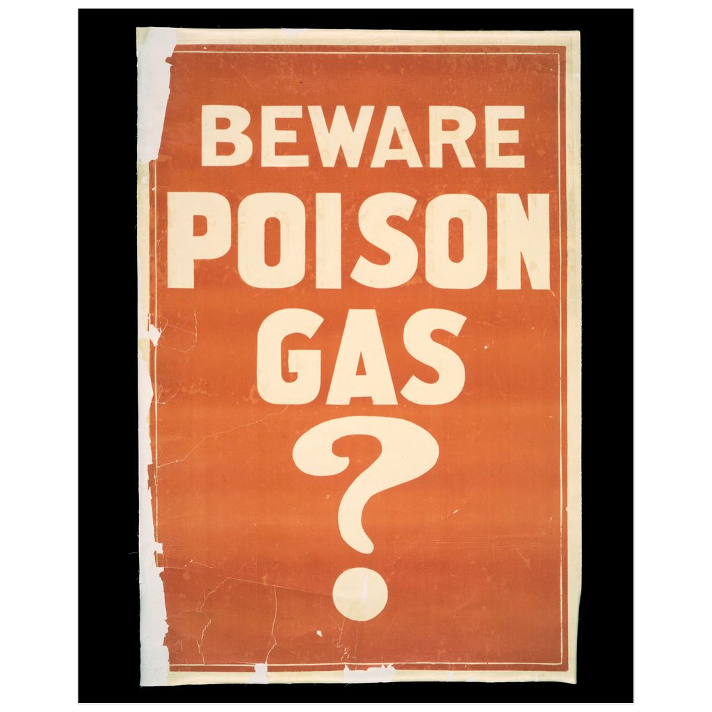 Beware Poison Gas Vintage Public Health print