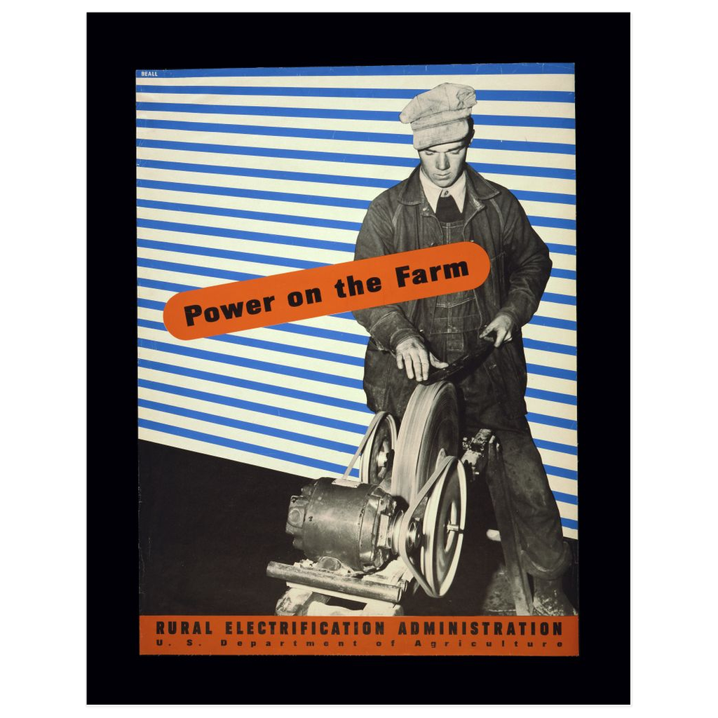 "Power On The Farm" Vintage WPA Rural Electrification print