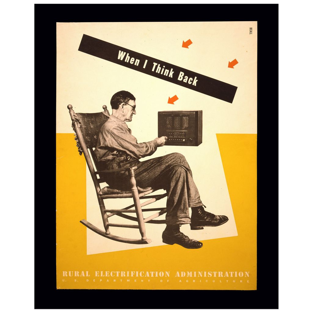 "When I Think Back" Vintage WPA Rural Electrification propaganda print