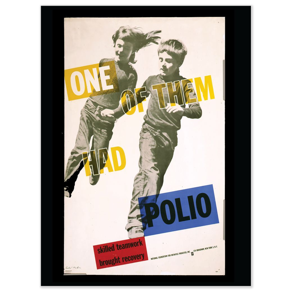 One Of Them Had Polio Vintage Public Health Print