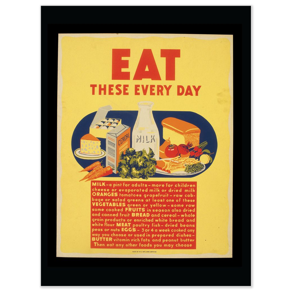 Eat These Every Day Vintage Public Health print