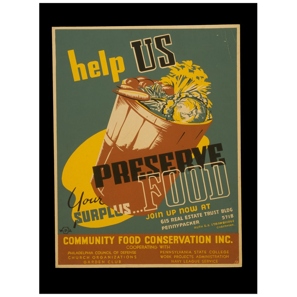 Preserve Your Surplus Food vintage PSA print