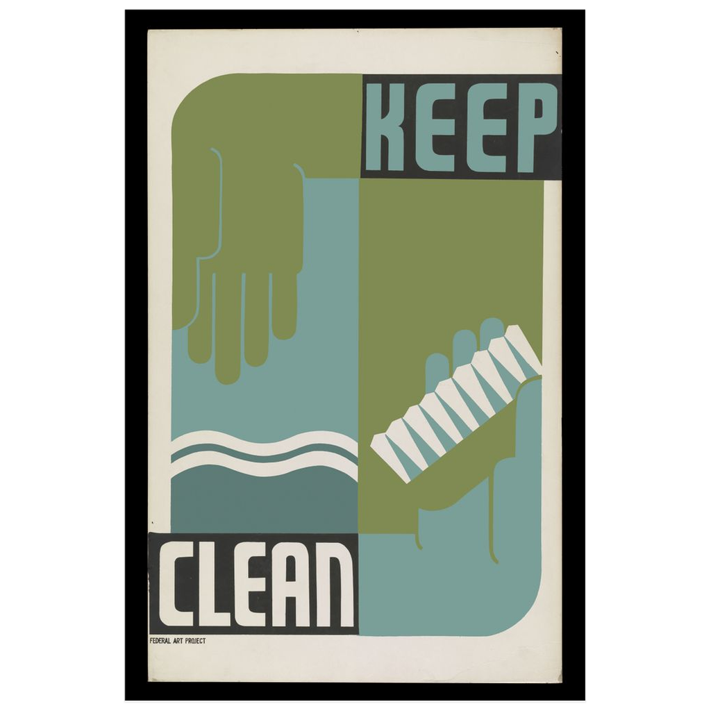 Keep Clean Vintage Public Health print