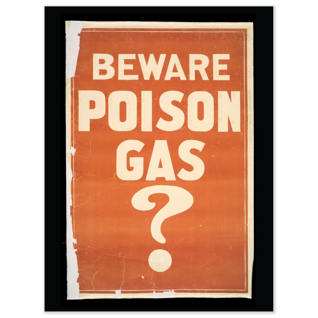 Beware Poison Gas Vintage Public Health print