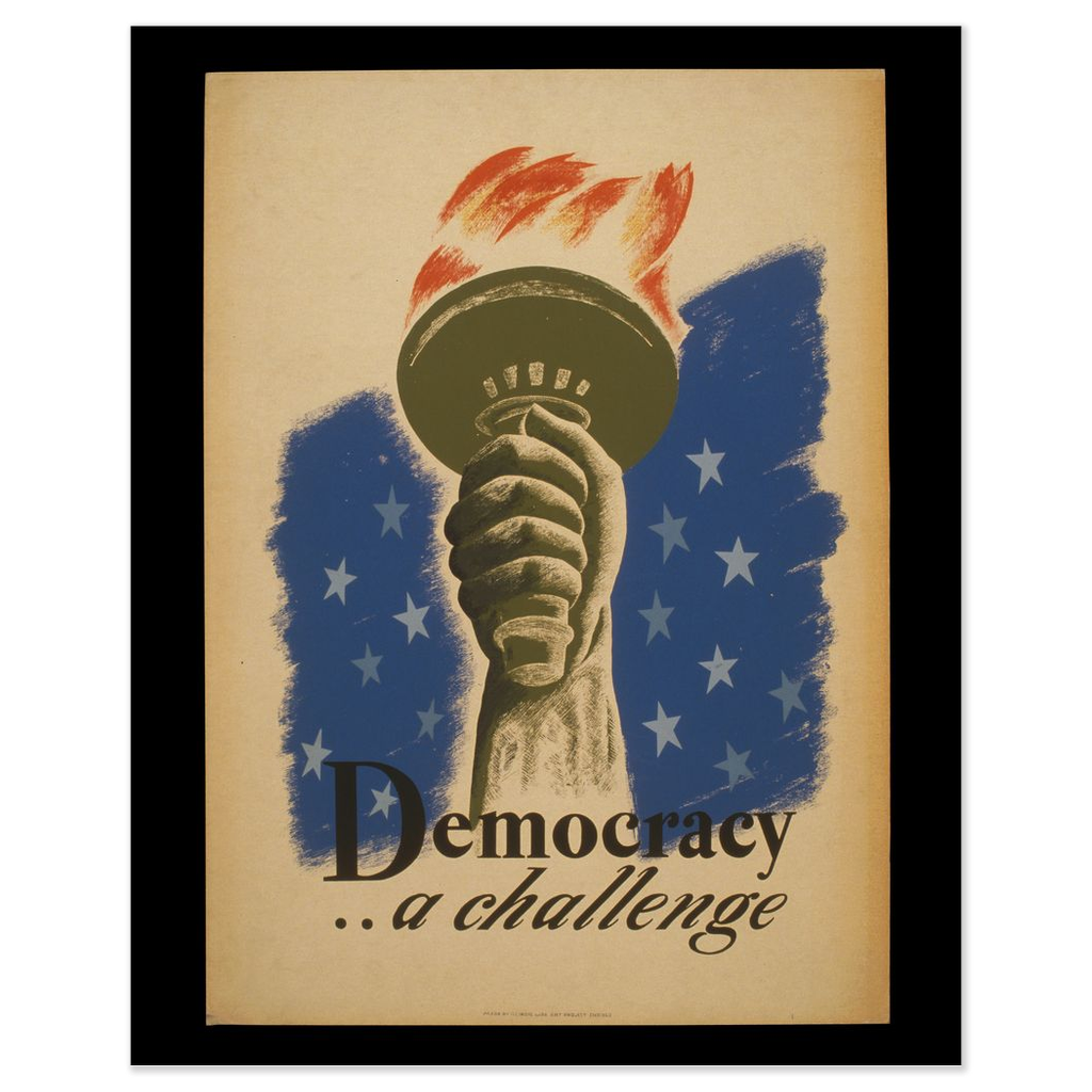 Democracy... A Challenge vintage print