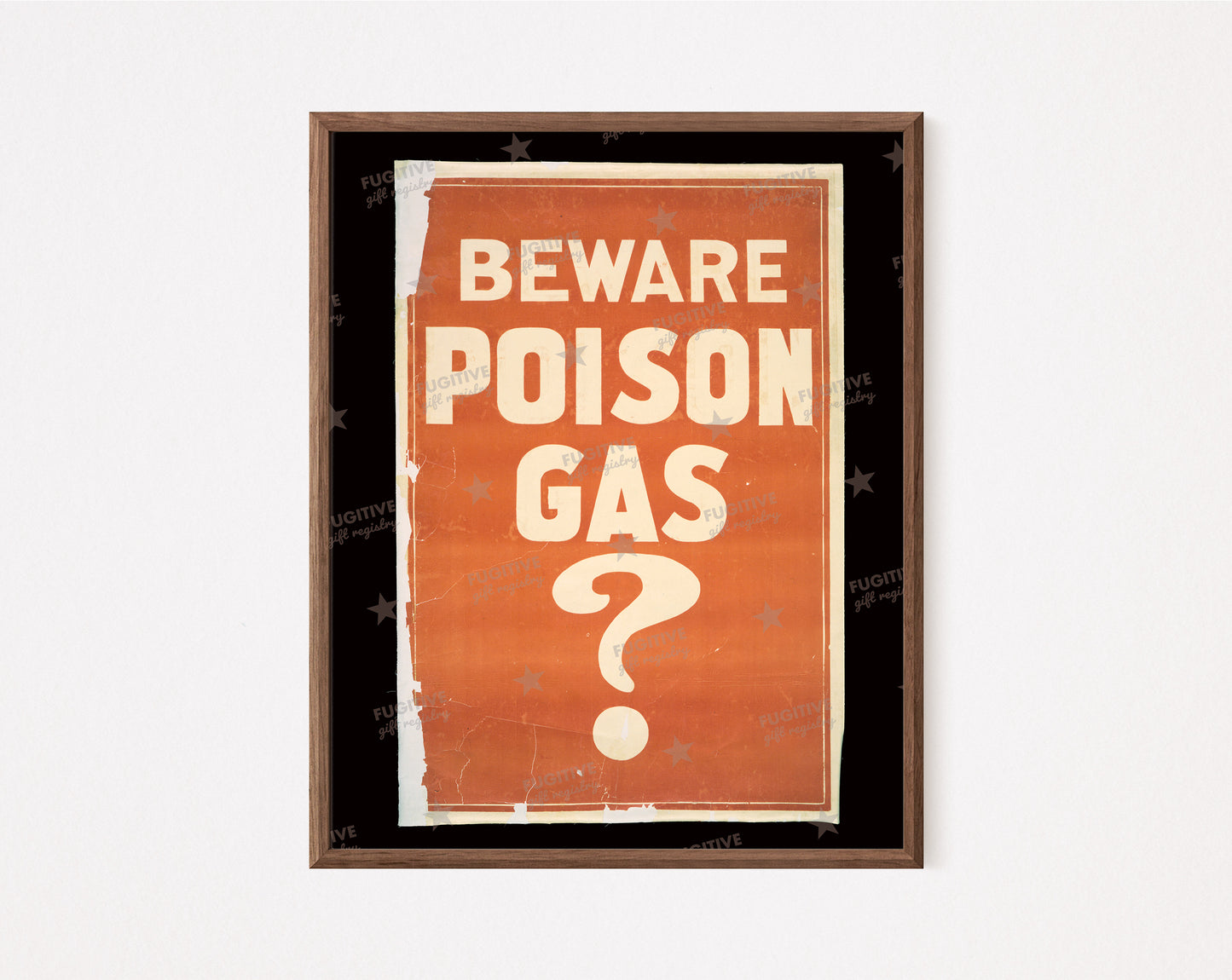 Beware Poison Gas Vintage Public Health print