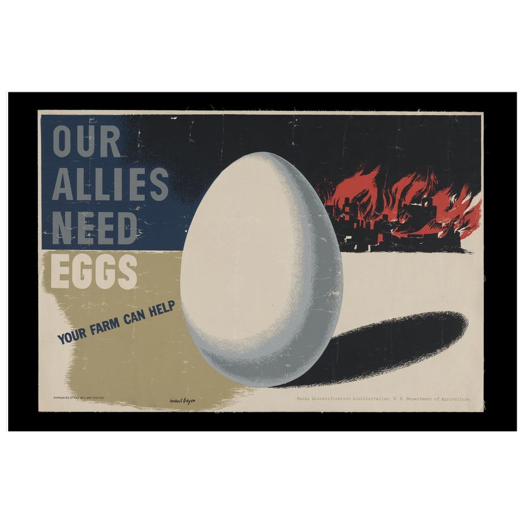 Our Allies Need Eggs vintage propaganda print