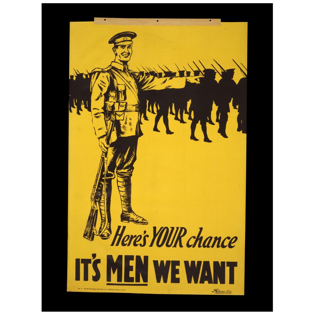 It's Men We Want vintage recruiting print