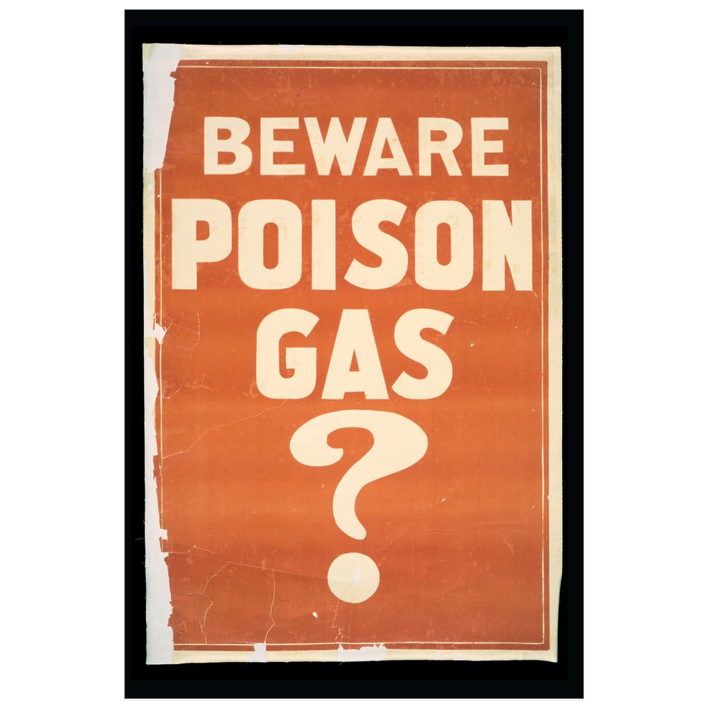 Beware Poison Gas Vintage Public Health print