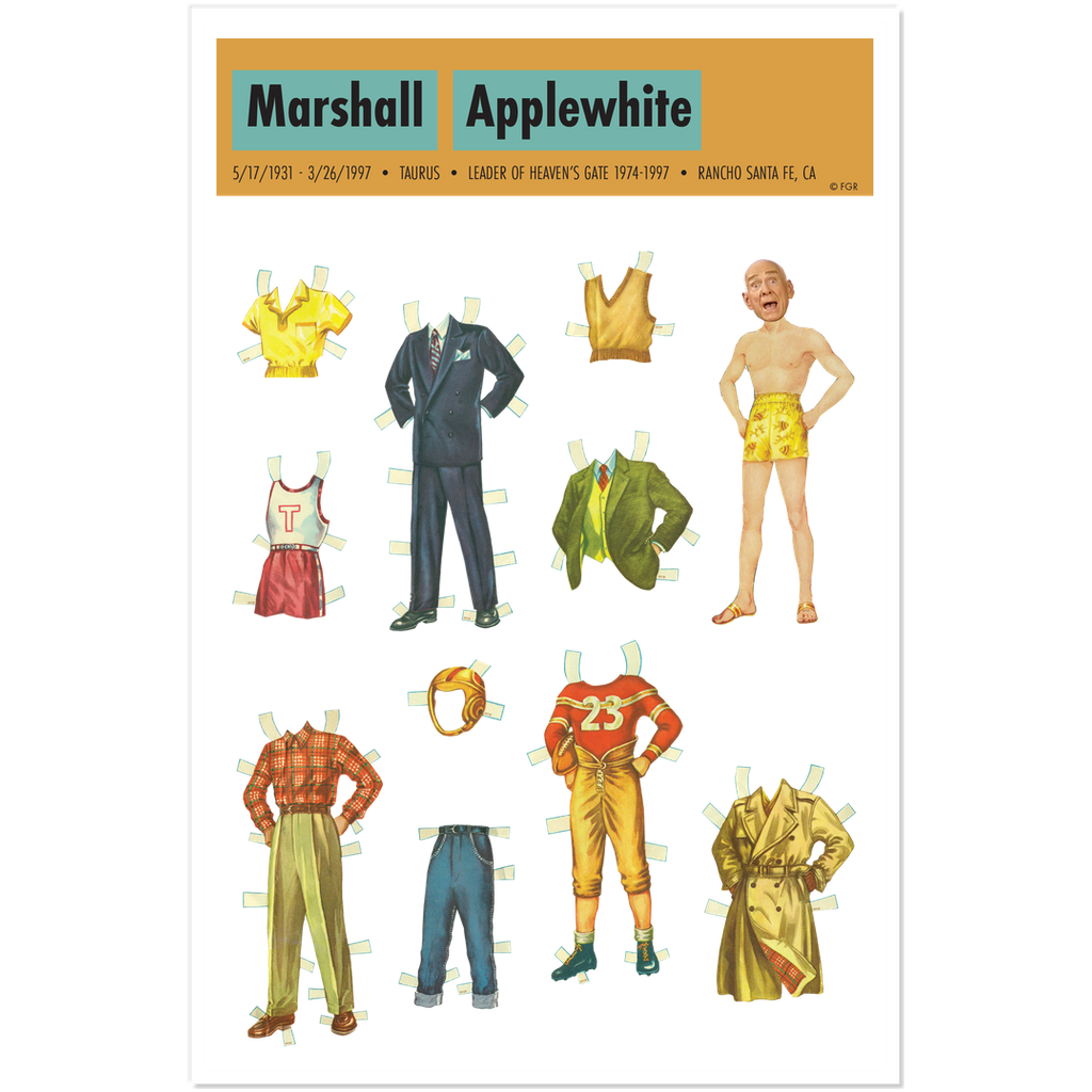 Small Cult Leader Paper Doll Sticker Sheets - 5 pg variety pack B