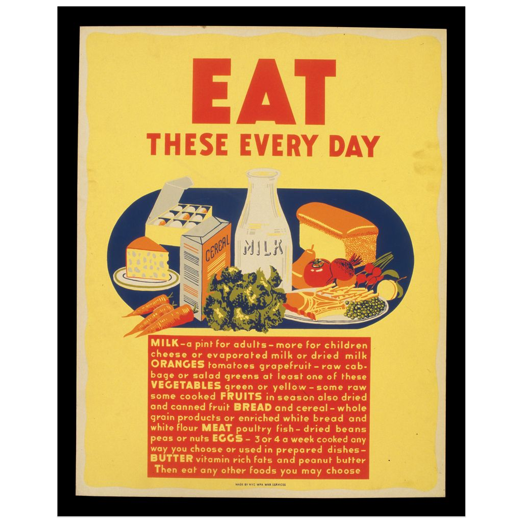 Eat These Every Day Vintage Public Health print