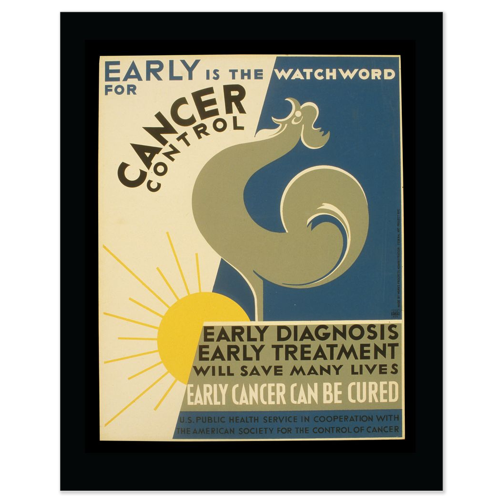 Cancer Control Vintage Public Health print