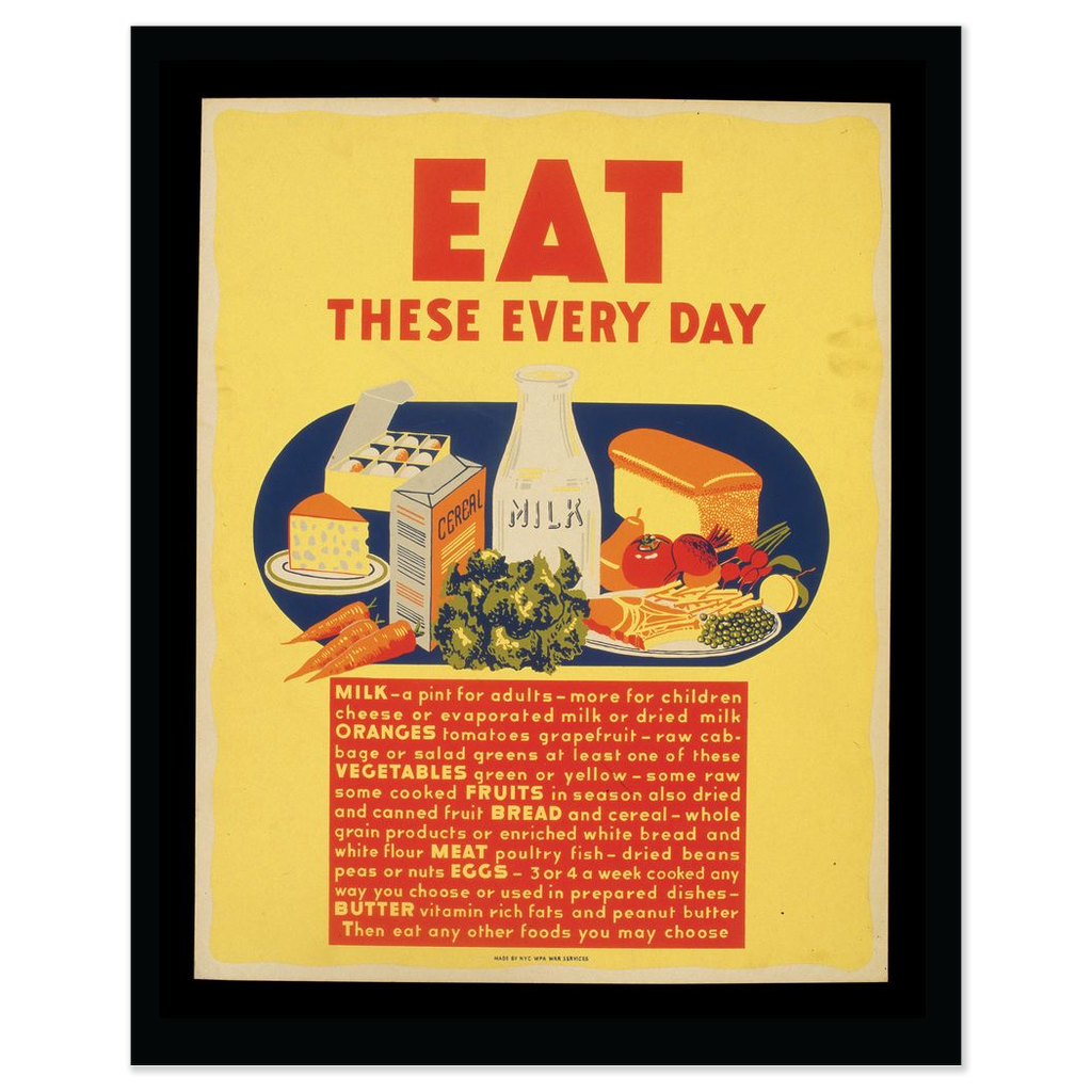 Eat These Every Day Vintage Public Health print