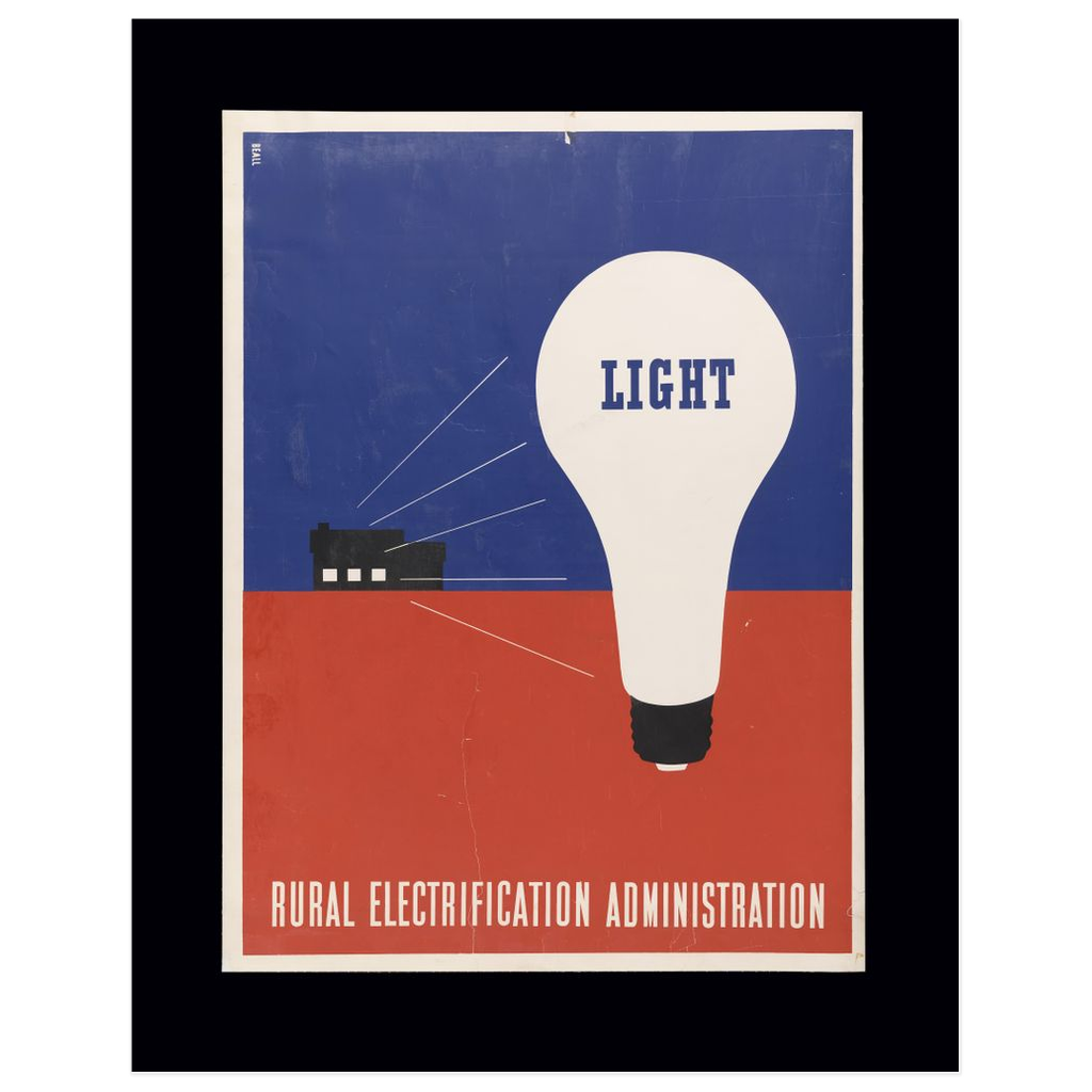 "Light" Vintage WPA Rural Electrification print