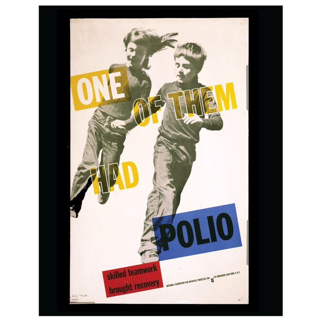 One Of Them Had Polio Vintage Public Health Print