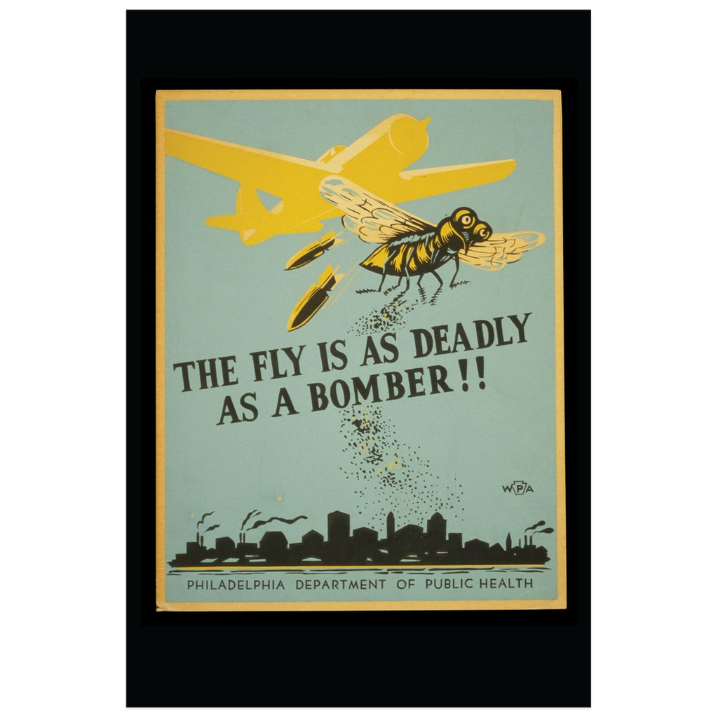 The Fly Is As Deadly As A Bomber Vintage Public Health print