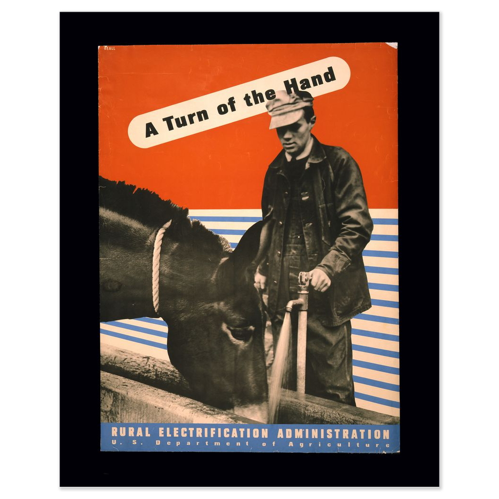 "A Turn Of The Hand" Vintage WPA Rural Electrification print