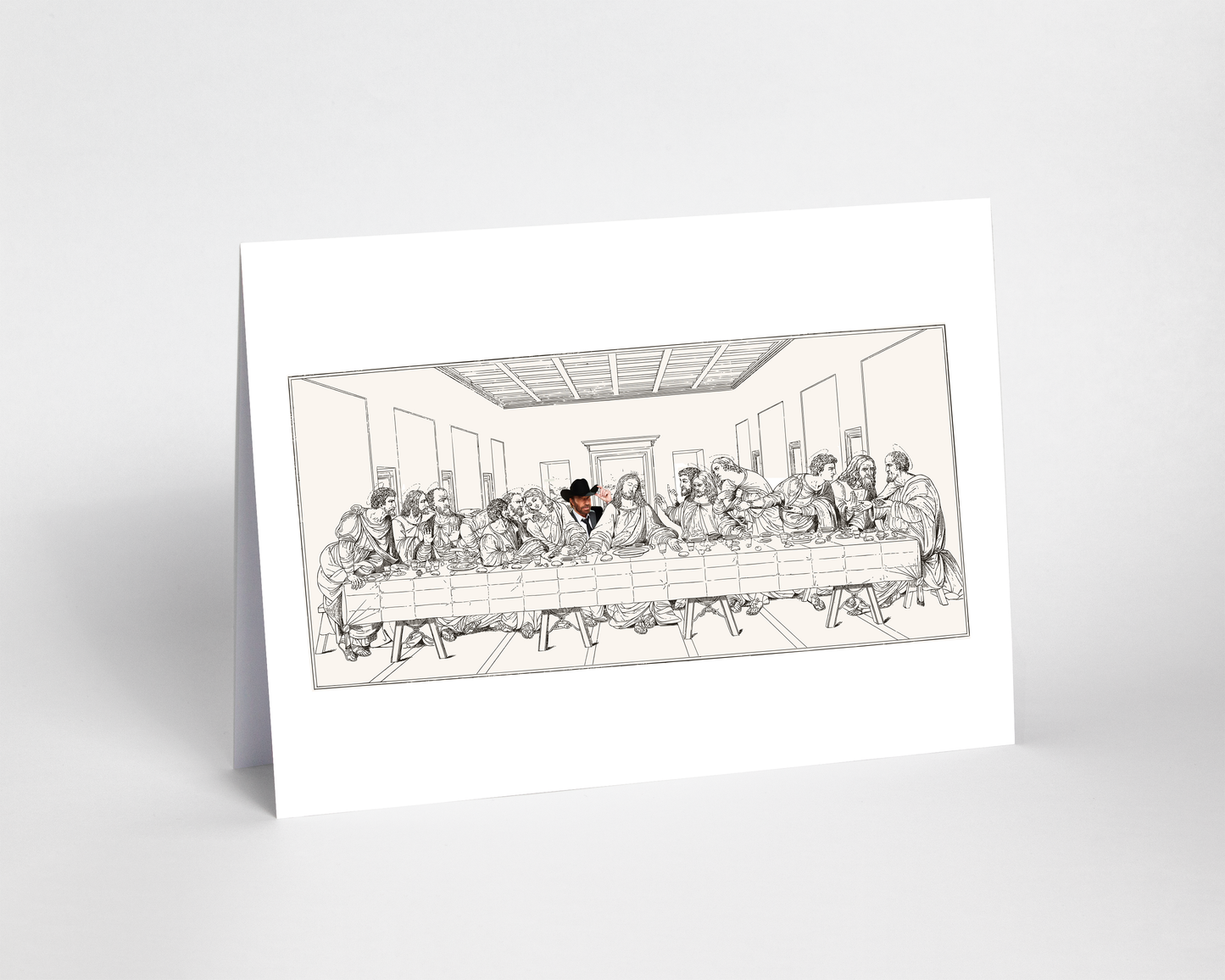 Chuck Norris Last Supper Blank Greeting Cards