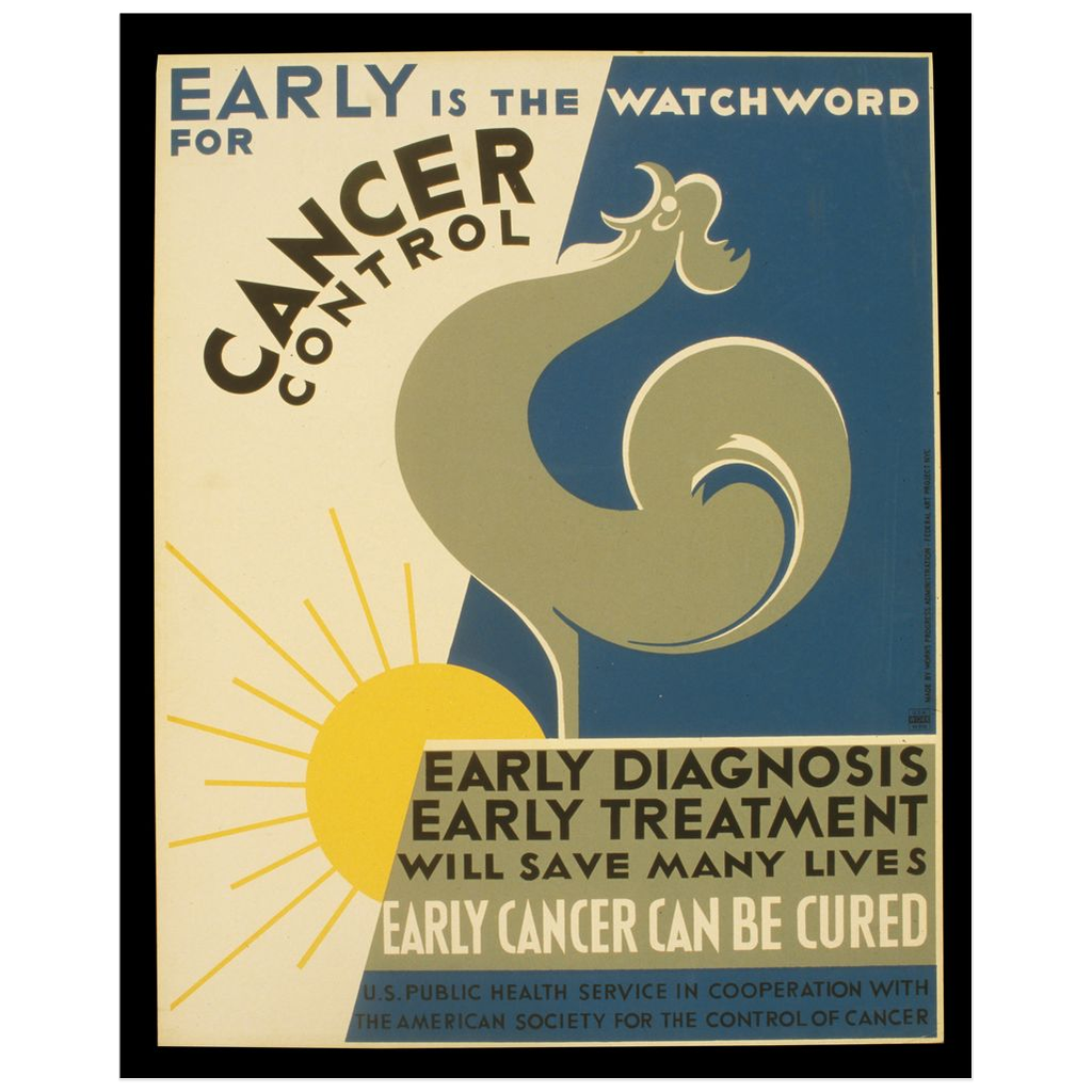 Cancer Control Vintage Public Health print