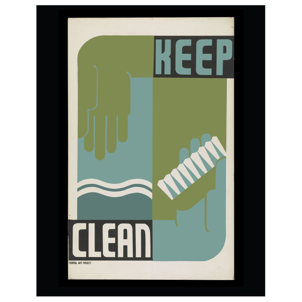 Keep Clean Vintage Public Health print