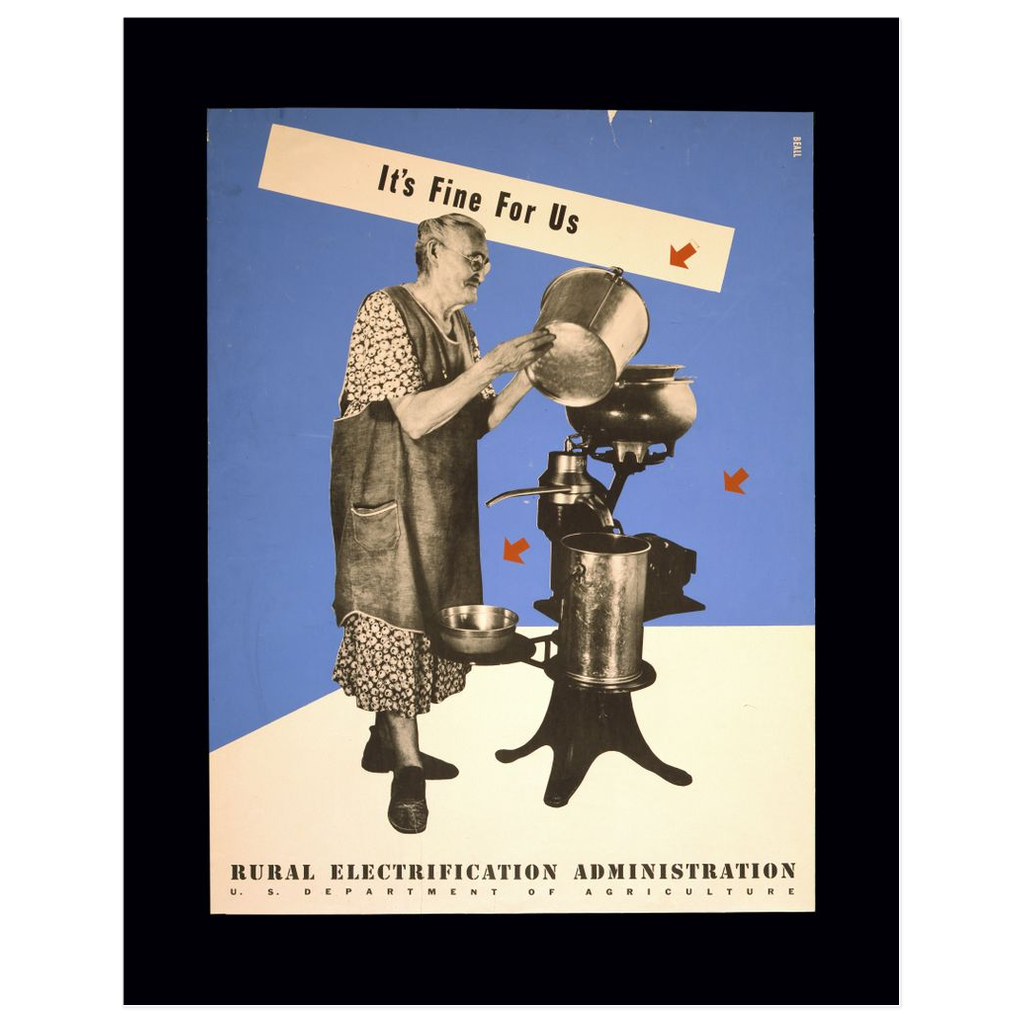 "It's Fine For Us" Vintage WPA Rural Electrification print