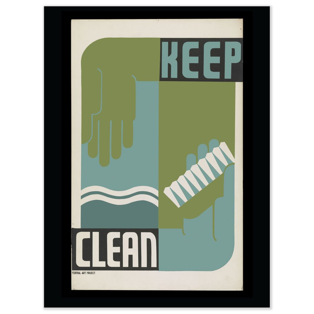 Keep Clean Vintage Public Health print