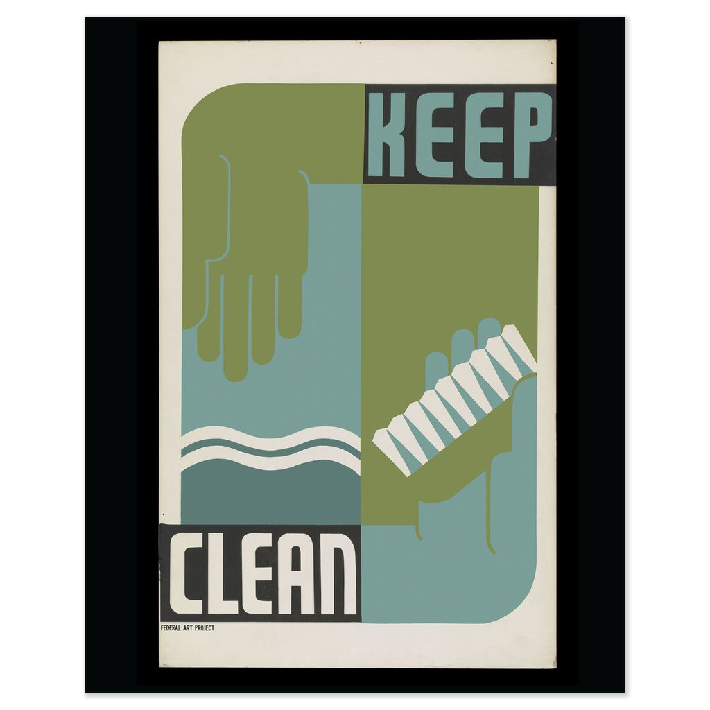 Keep Clean Vintage Public Health print