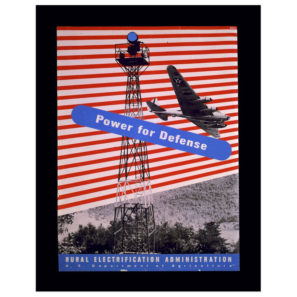 "Power For Defense" Vintage WPA Rural Electrification print