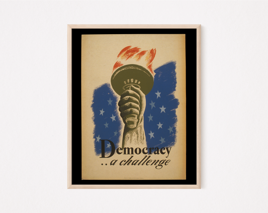 Democracy... A Challenge vintage print