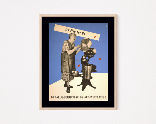 "It's Fine For Us" Vintage WPA Rural Electrification print