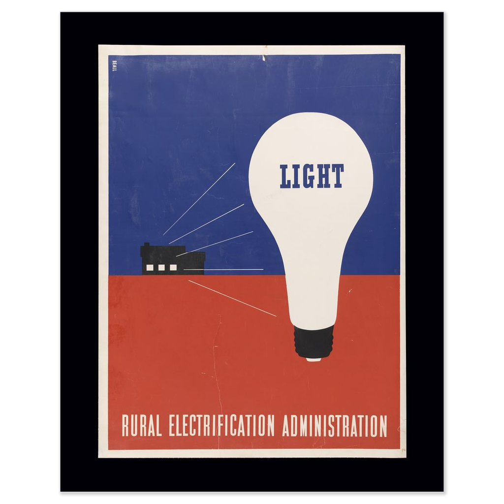 "Light" Vintage WPA Rural Electrification print